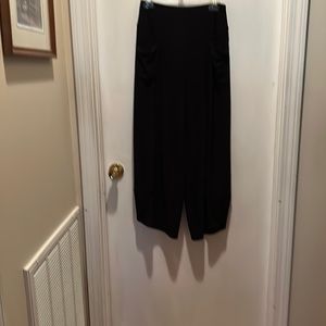 Black pants with wide legs and pockets